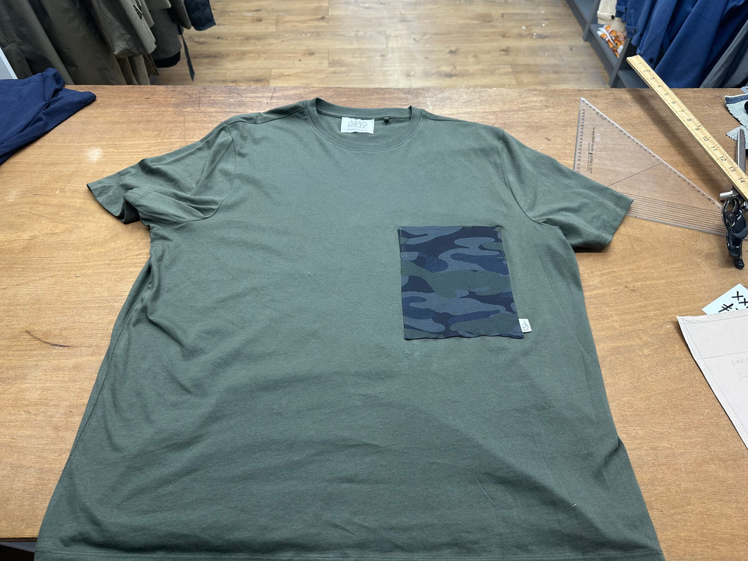 Green T-Shirt with Camouflage Pocket