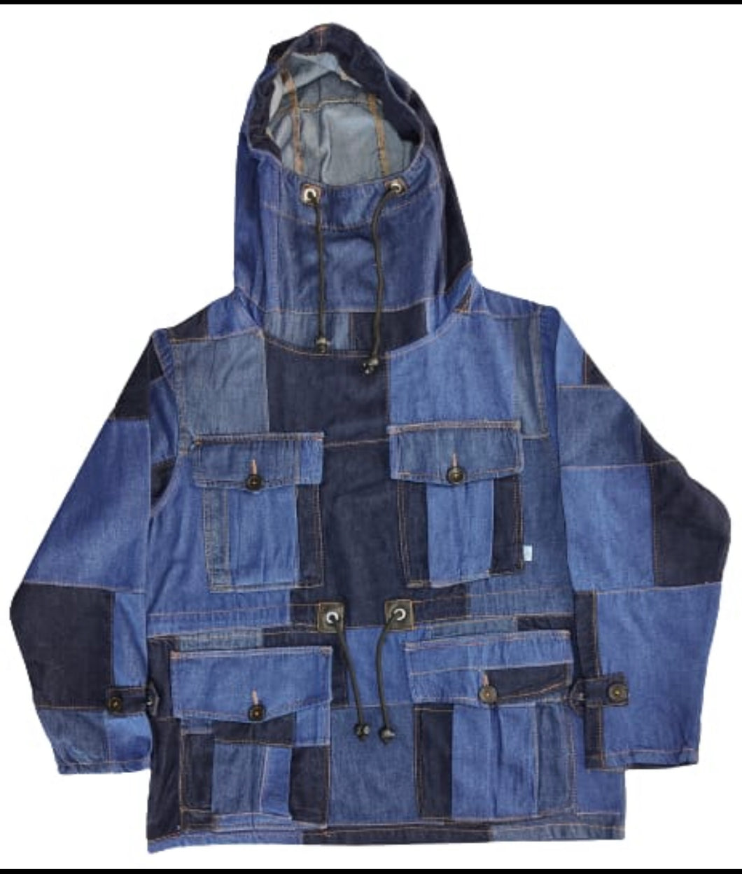 Denim Patchwork C19FaceSmock