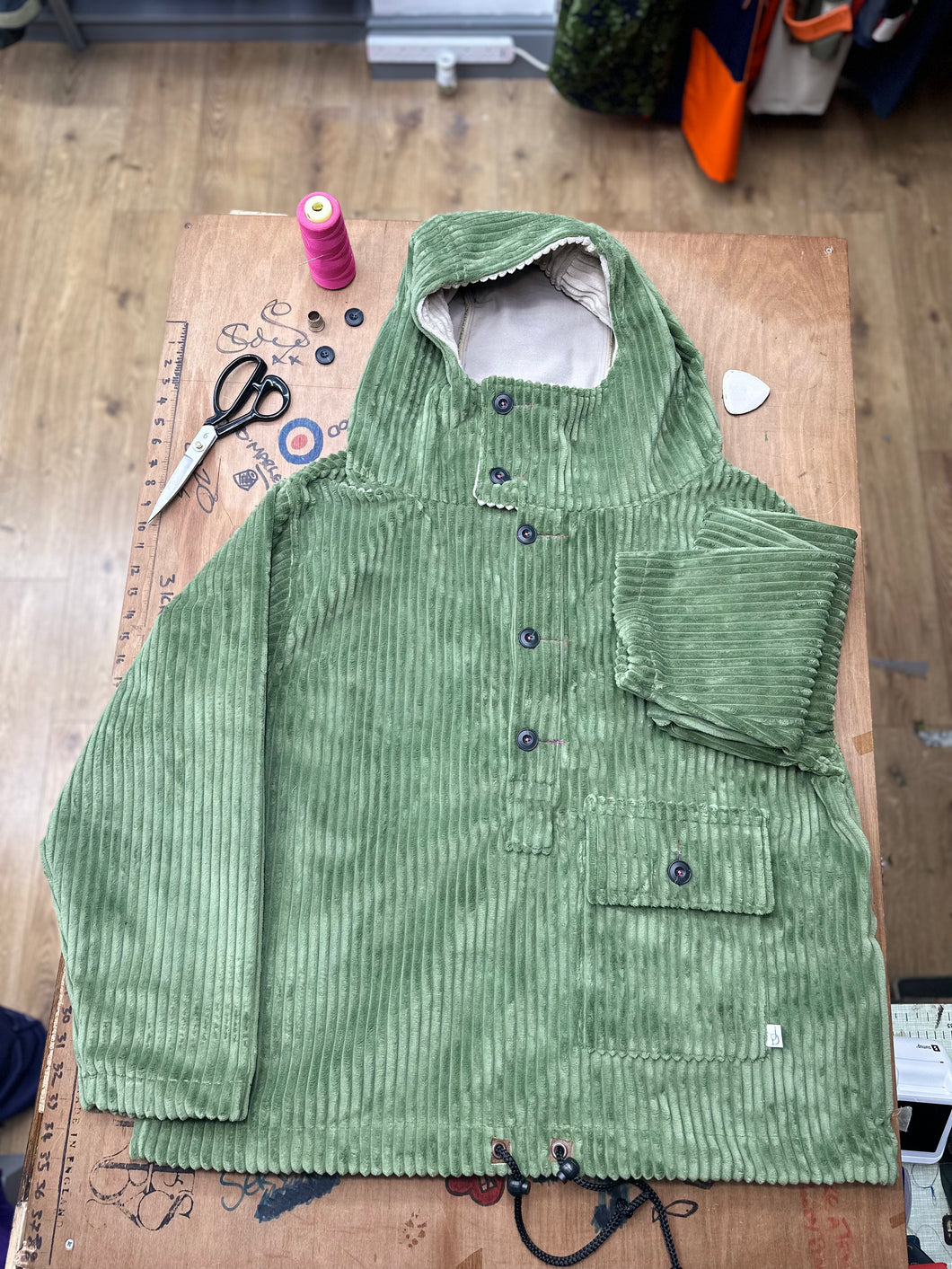 Green Cord Smock