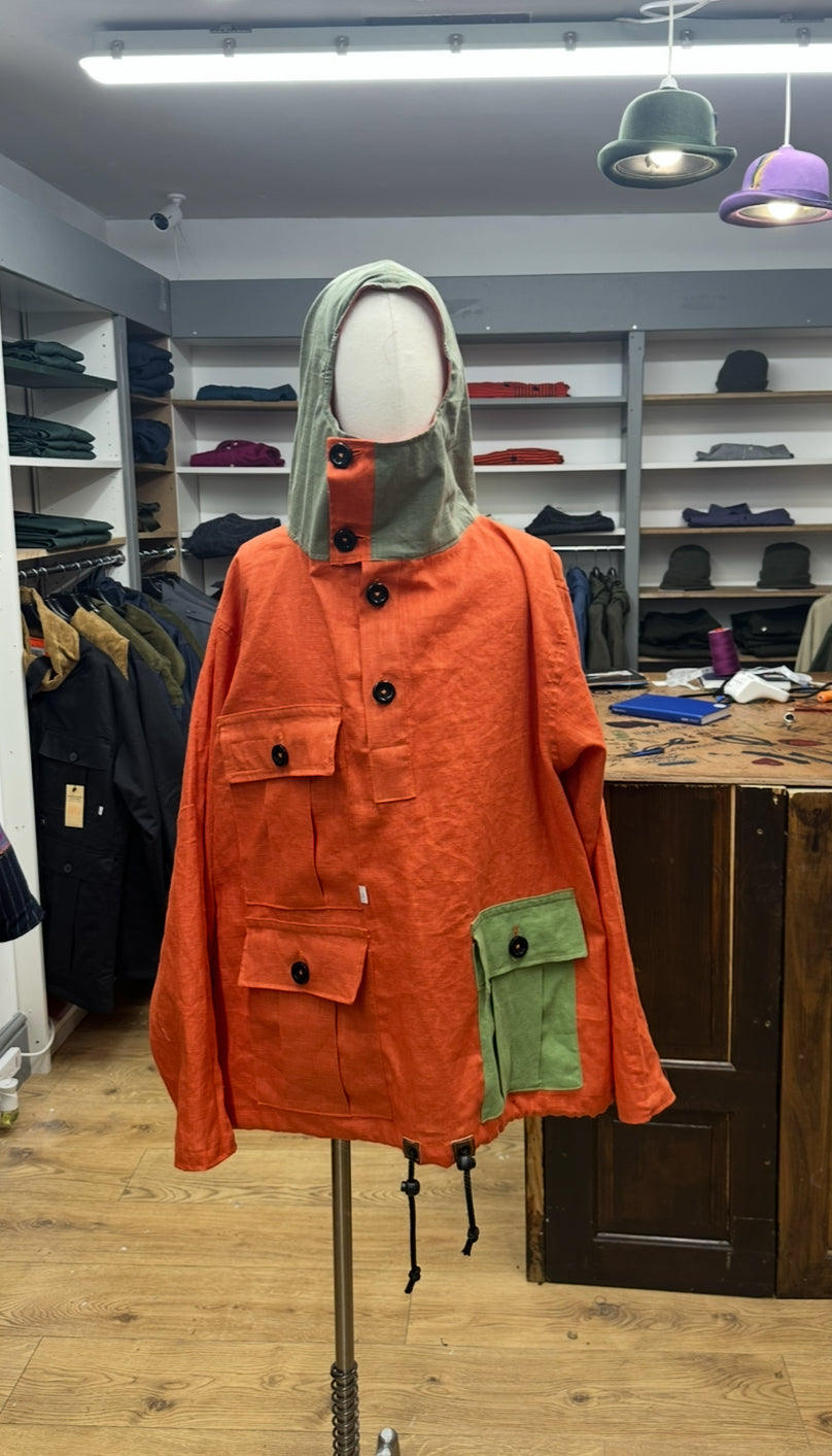 Orange Linen Smock